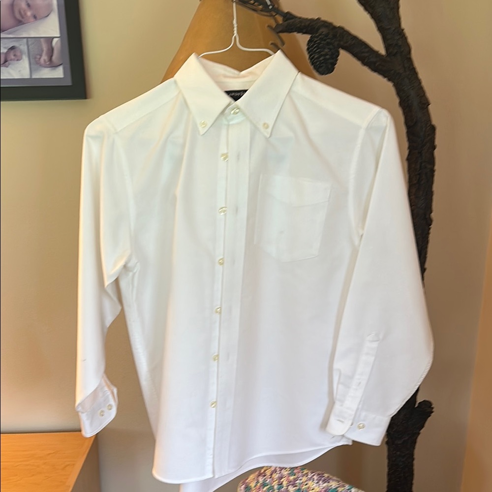 White Button Down Shirt with Textured Fabric